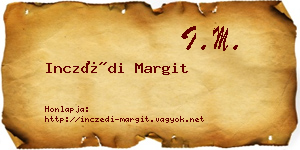 Inczédi Margit névjegykártya